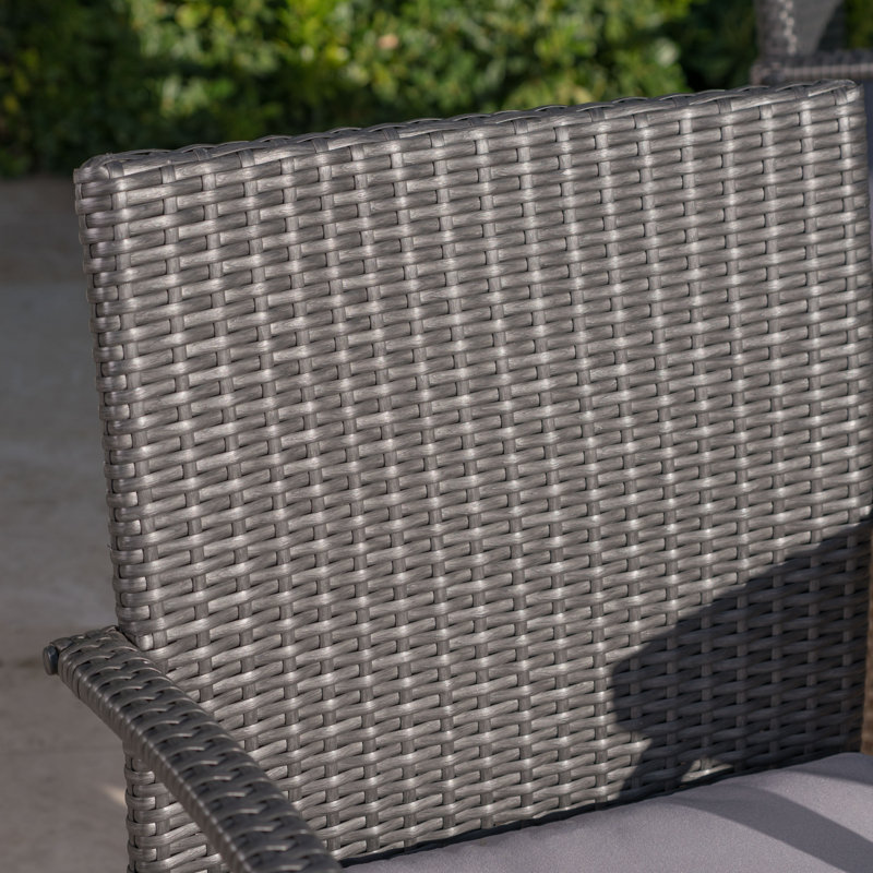 8 - Person Patio Dining Set Square Table, Gray Frame / Gray Cushion