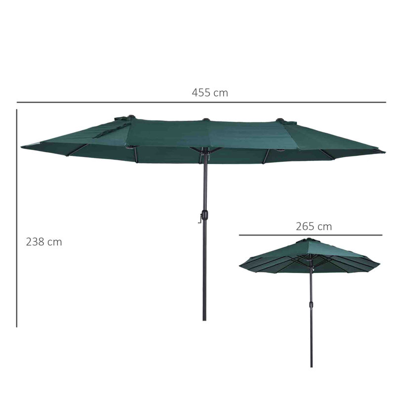 455cm Market Parasol, Dark Green