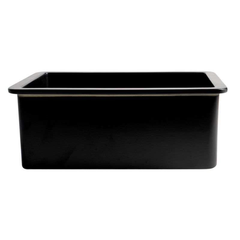 26.75'' L Single Bowl Fireclay Kitchen Sink, Black Matte