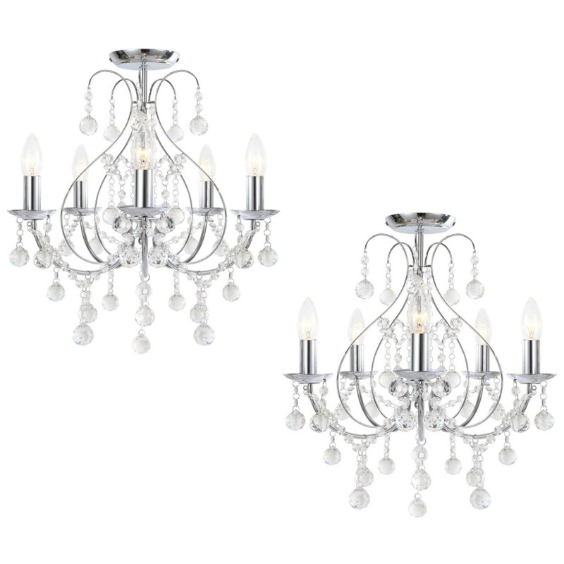 Caulfield Semi Flush Mount, Chrome