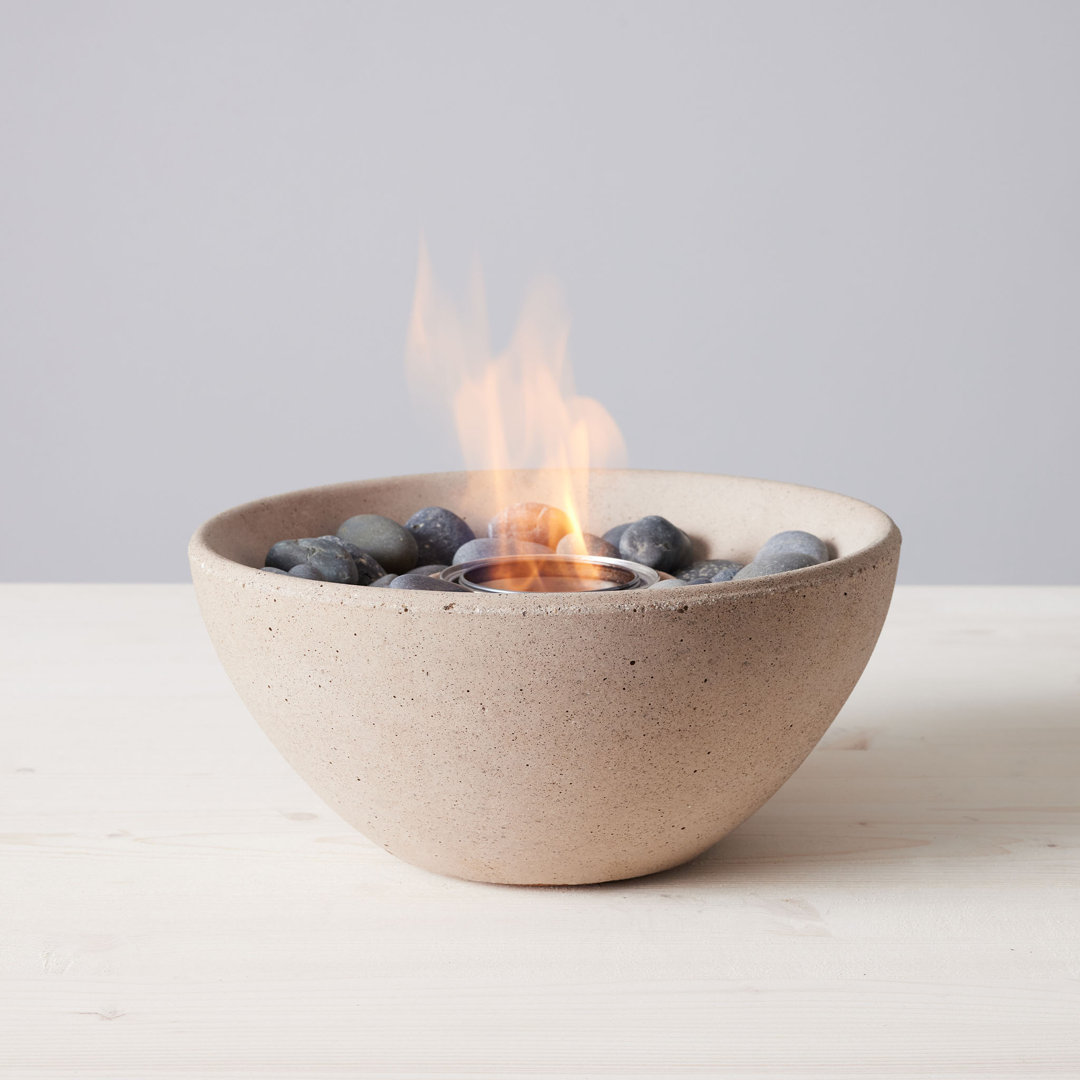TerraFlame Basin Concrete Table Top Gel Fuel Fire Bowl - Indoor and Outdoor Use TerraFlame 