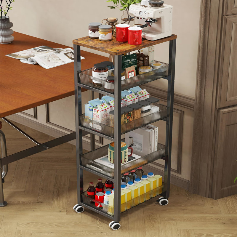 107cm H x 28cm W Storage Rack with Wheels