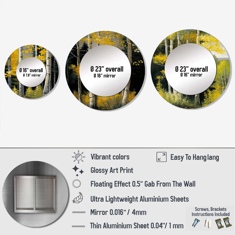 Ensemble de 3 miroirs en aluminium Cattaraugus