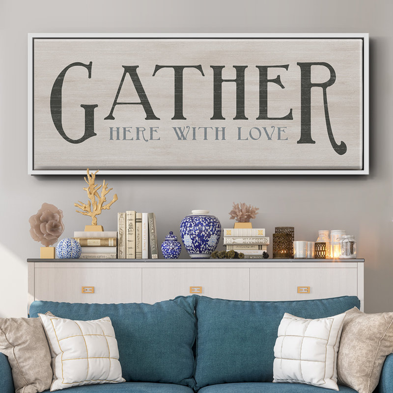 Gather With Love- Framed Canvas, 24" H x 60" W