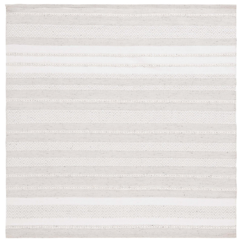 Kilim Hand Woven Pet Striped Rug, Square 6'