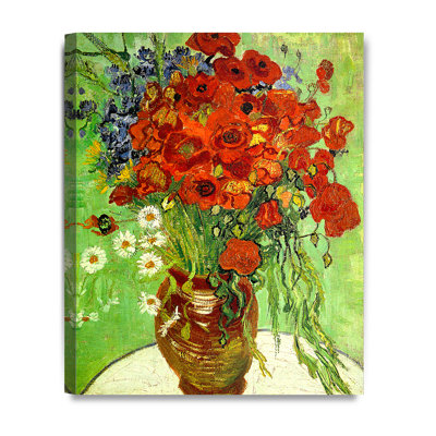 Red Poppies and Daisies, Vincent Van Gogh Art Reproduction. Giclee Canvas Prints Wall Art