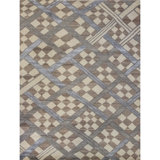 Hand Knotted Checkered Area Rug in Mesa/Blue/Ivory/Gray