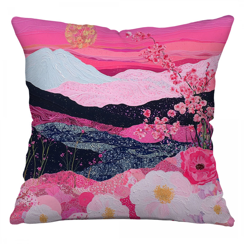 Coussin Cherry Blossoms, Carré 14 po