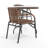 Amlie 28'' Square Glass Metal Table with Rattan Edging and 2 Rattan Stack Chairs-248300041