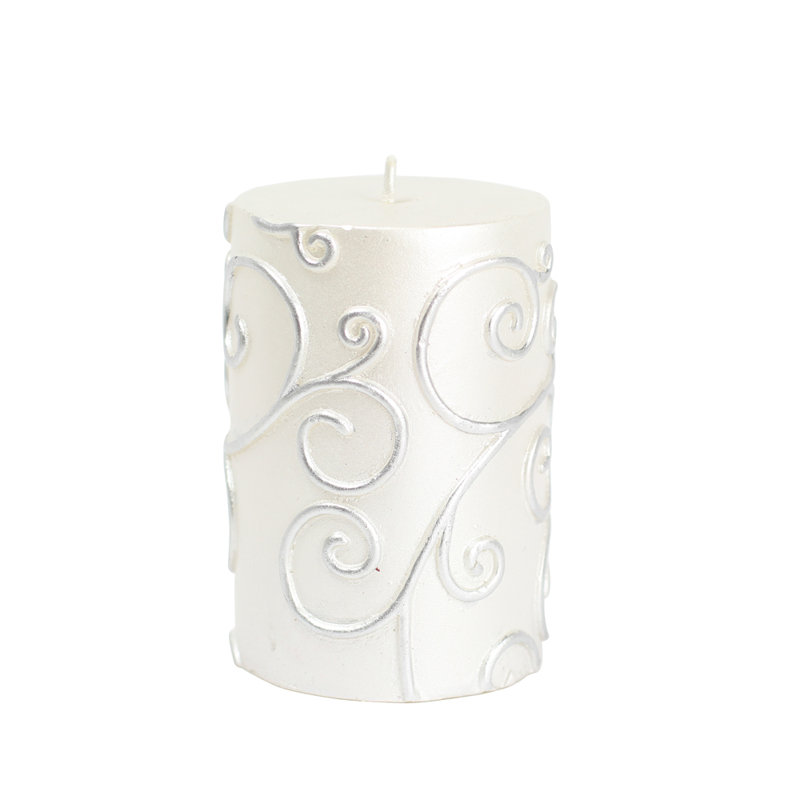 Bougie cylindrique sans parfum à volute, H 4 po x D 3 po, Bleu, Ensemble de 12