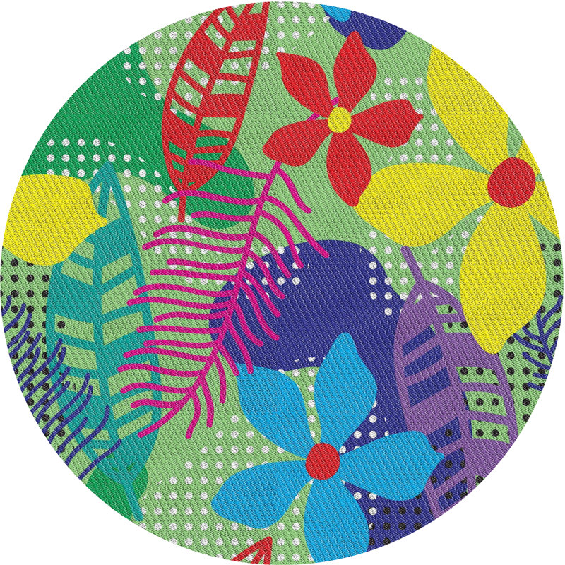 Tapis rouge/vert/bleu, Rond 4 pi