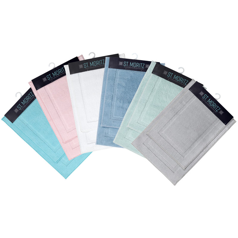 St Mortiz Microfiber Non-Slip Bath Rug, Bright White
