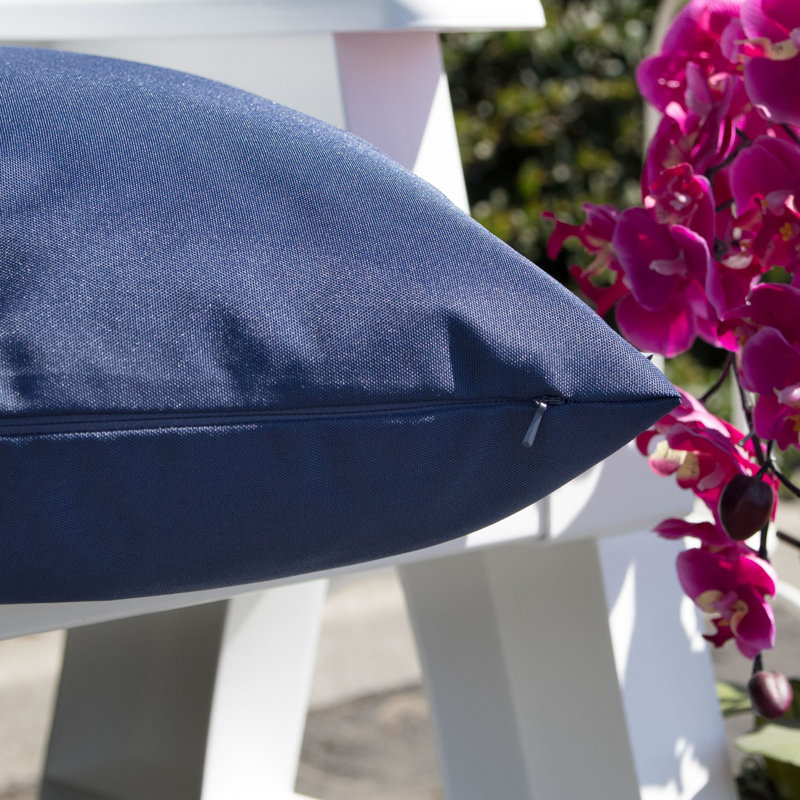 Outdoor Reversible Throw Pillow, 18" x 18", Navy