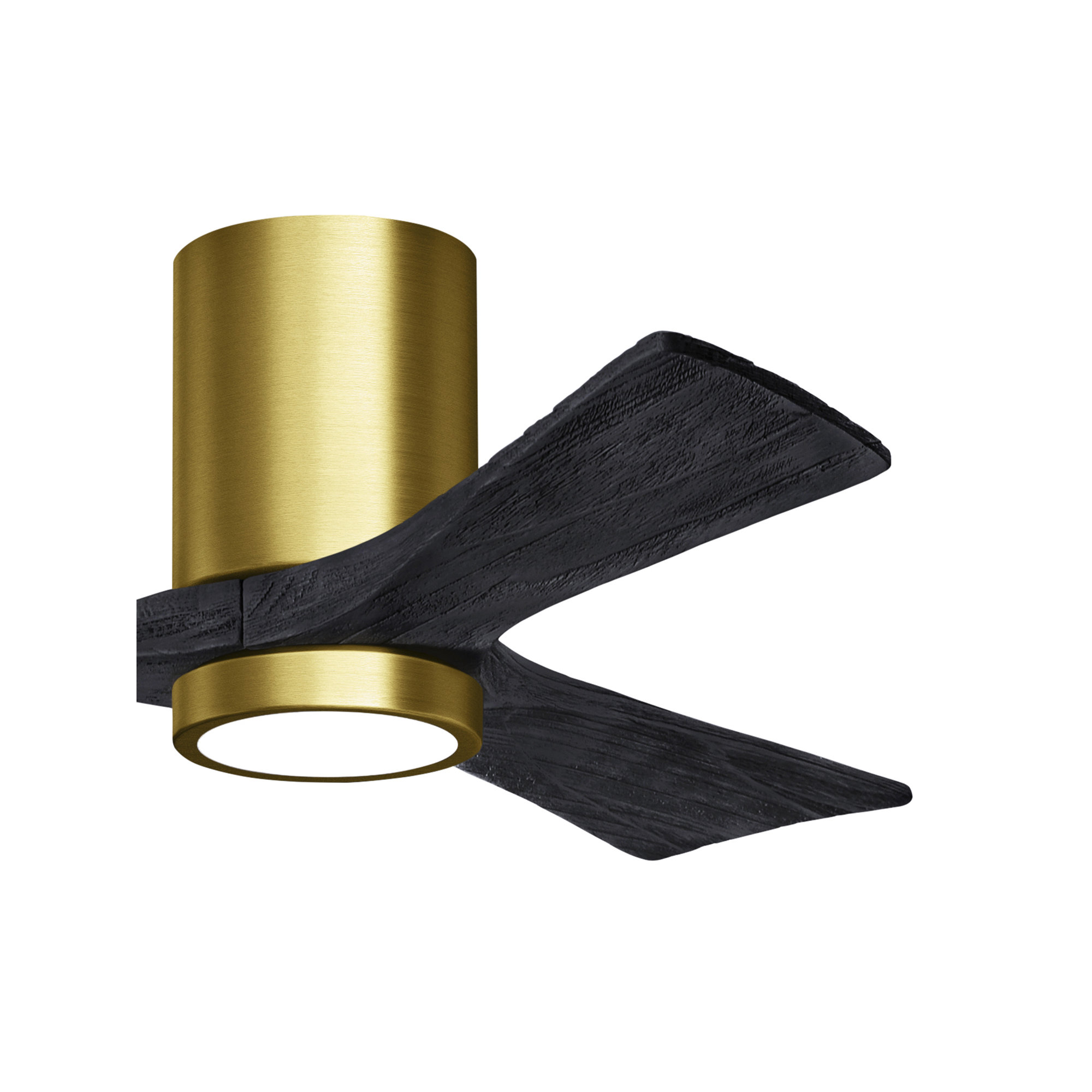 Olivier 3 Blade Ceiling Fan with LED Light Kit, Brushed Brass, Matte Black, 42"