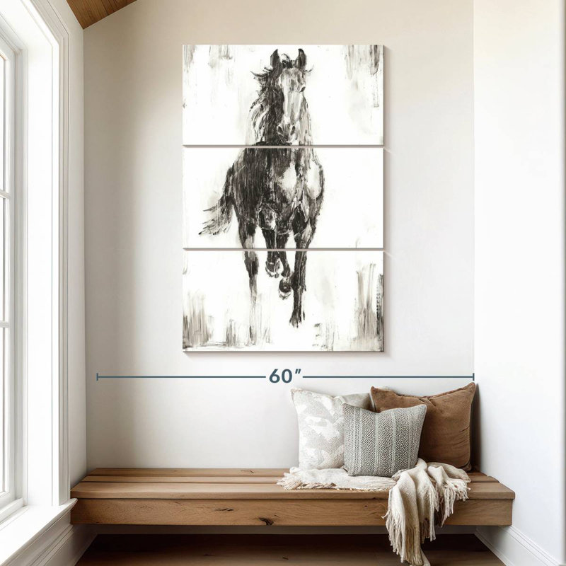 Brampt Rustic Black Stallion I, 50" H x 32" W