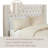 Cream Upholstered King Headboard – Button Tufted Wingback Style With Nail Head Trim Accents