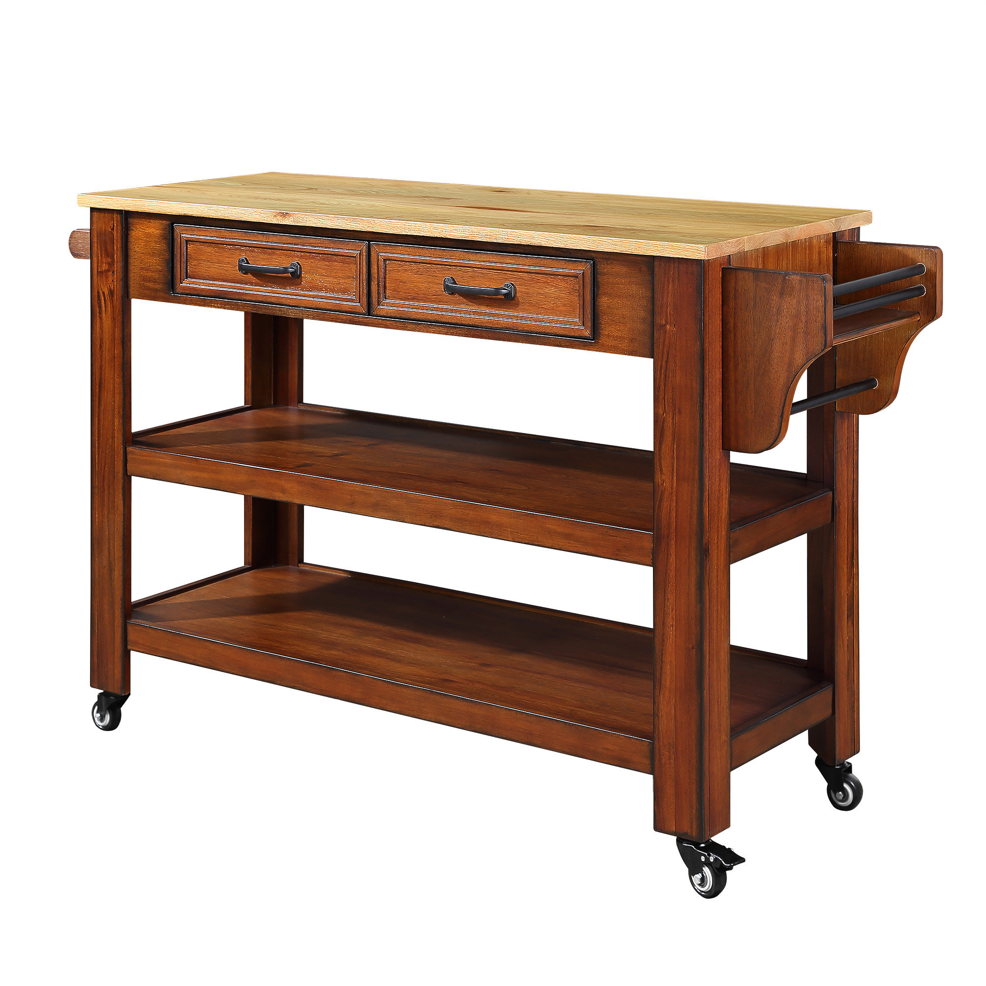 Millwood Pines 57 Inch Rolling Kitchen Island With Storage | Wayfair