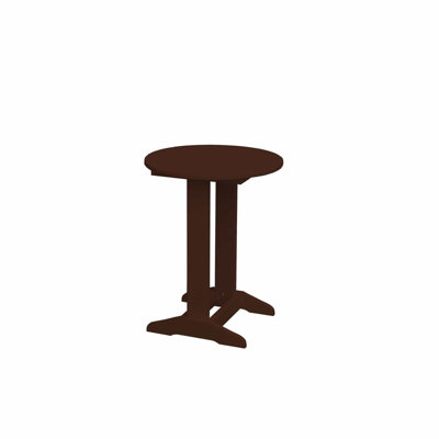  Table d'appoint ronde en poly composite brun Tudor