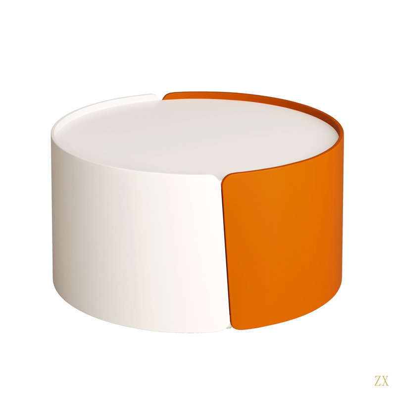 Nesting Coffee Table, Round Nesting Tables And End Tables For Small Space, Modern Side Tables With Extendable Sliding Tabletop For Living Room, Office