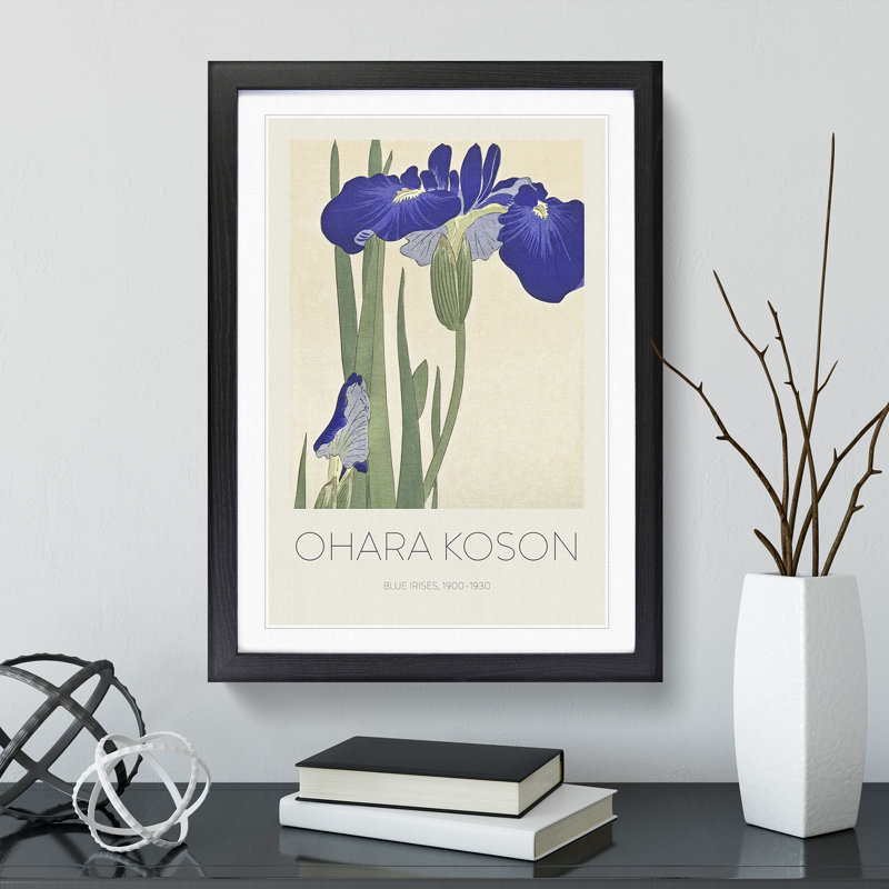 Blue Irises by Pierre-Auguste Renoir - Picture Frame Art Prints, Black, 36cm H x 27cm W x 2cm D