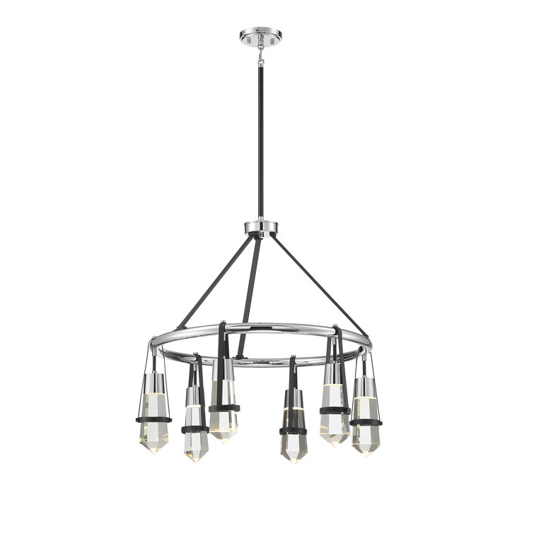 Kentlee 6 - Light Dimmable LED Wagon Wheel Chandelier