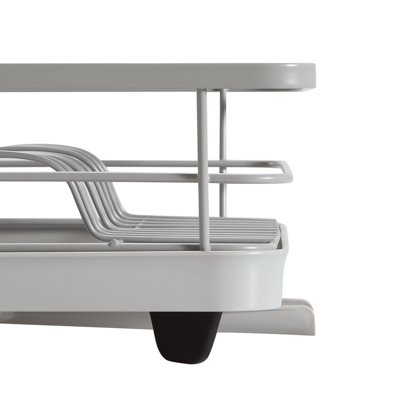 Égouttoir à vaisselle 3 pièces multifonctionnel avec égouttoir et porte-ustensiles - noir, Argent argent