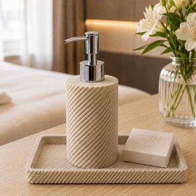 Beige Bathroom Accessories Set 4 Pcs