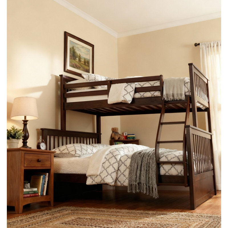 Sofren Kids Twin Over Full Bunk Bed, Espresso