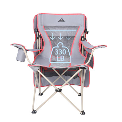 Chaise de camping avec auvent avec abat-jour de camping - Chaise de patio pliante pour l'extérieur - Comprend un pare-soleil rétractable, un porte-gobelet et des poches latérales (bleu marine)