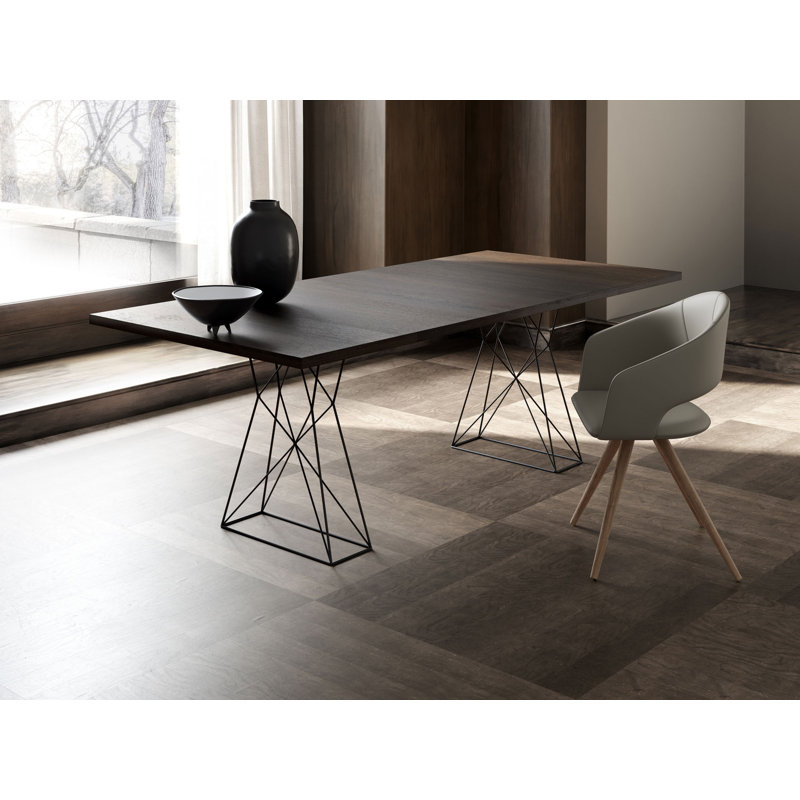 Gawen Dining Table, 39" W x 87" L, Glossy White/ White