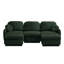 Canapé modulaire rembourré en U de 105 po avec 2 repose-pieds mobiles, 2 coussins ronds et une base encastrée-2062678553-2062678557