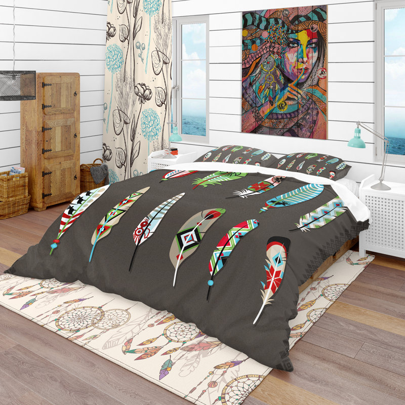 Housse de couette rustique en microfibre noire, Housse de couette très grand + 2 taies décoratives