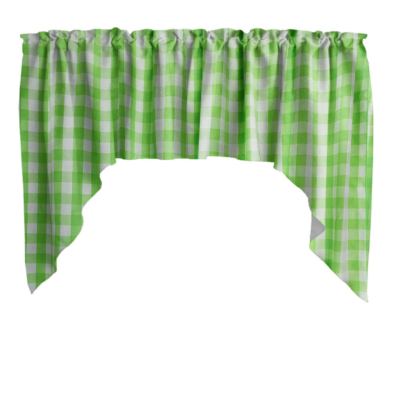 Cantonnière Gingham, Vert citron