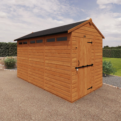 TigerFlex® Modular Buildings 12 ft. W x 6 ft. D Solid Wood Shiplap Apex Garden Shed