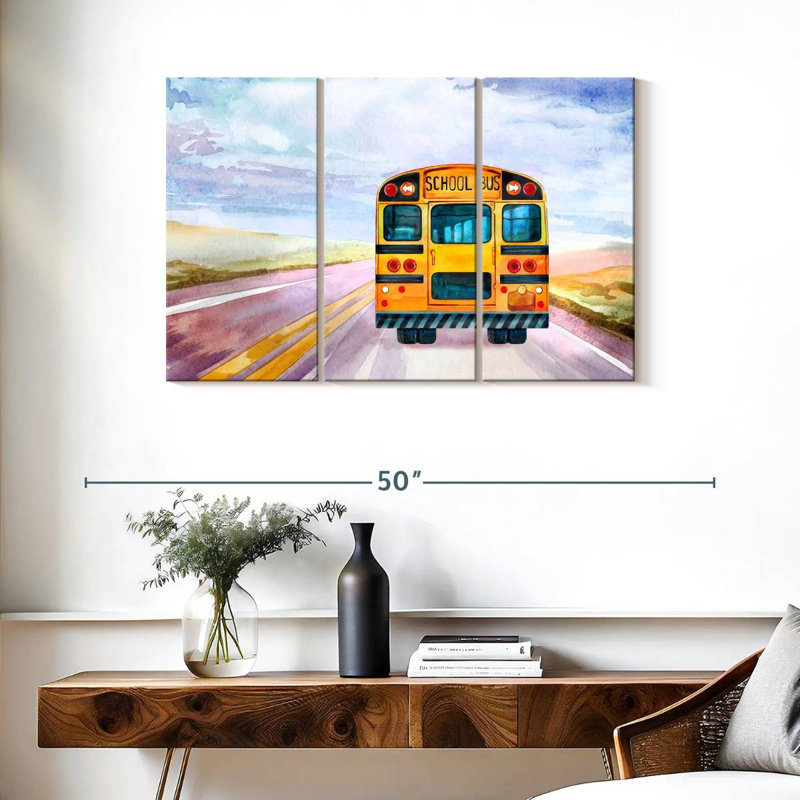 Mehar Yellow School Bus, 24" H x 38" W