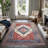 GLN Rugs Vintage Collection - Machine Washable Area Rug, Vintage Washable Rug, Non Slip Area Rug, Low Pile Living Room Rug, Bedroom Rug, Bathroom Rug - Easy Clean (Red Rug)-127139859