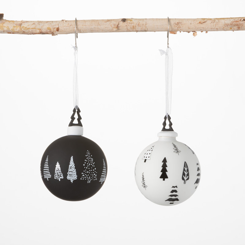 2 Piece Tree Icon Ball Ornament Set