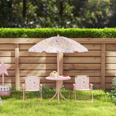Thorfred Kids 4 Piece Round Outdoor Table Or Chair and Chair Set