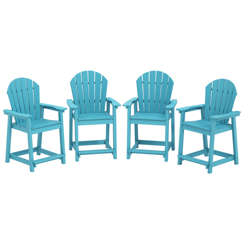  Chaises / tabourets de bar d'extérieur en PEHD Adirondack, Bleu