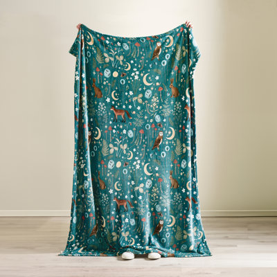 Enchanted Twilight Animals Cosy Fleece Blanket Throw