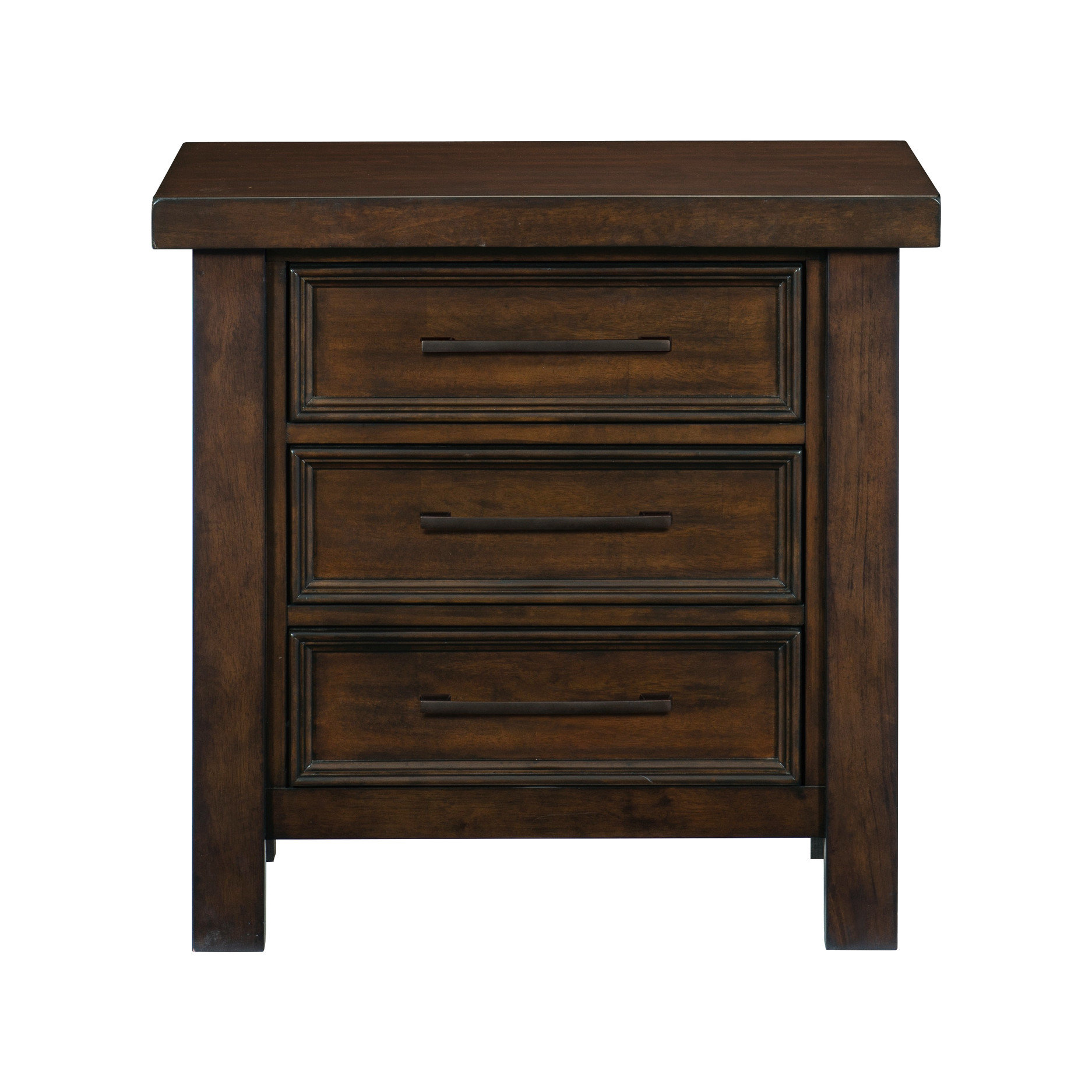 Latitude Run® 3 Drawer Nightstand In Brown, Mango Veneer Wood, Classic ...