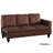 Brown Microfiber 2-Piece Sectional Sofa Set with Chaise-83694984-87467983