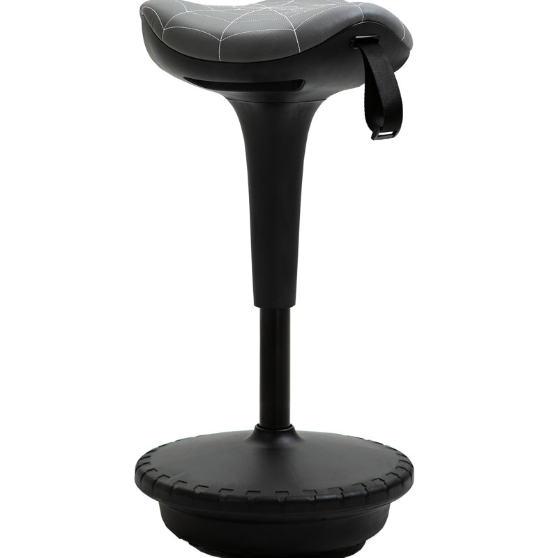 Tabouret relevable, pivotant à 360 °, hauteur réglable, siège en selle, balance inclinable, gris pour tabouret de jeu actif avec rotation, équilibre du siège relaxant