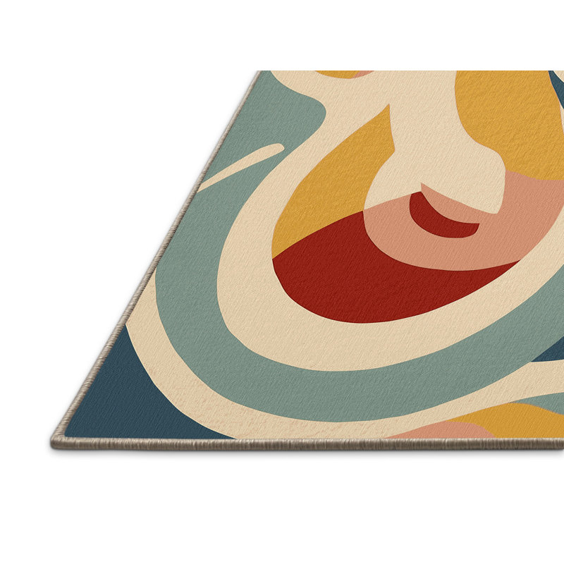 Retro Stomp Rug, Rectangle 2' x 3'