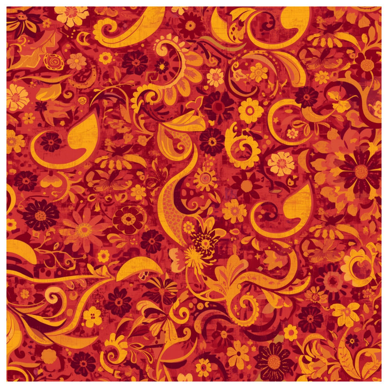 Housses de couette Vibrant Floral Swirls, Très grand lit