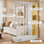 Cloison 70,9 "avec tablettes, cloison autoportante moderne avec base robuste, cloison pour la maison et le bureau-350279639-465509537