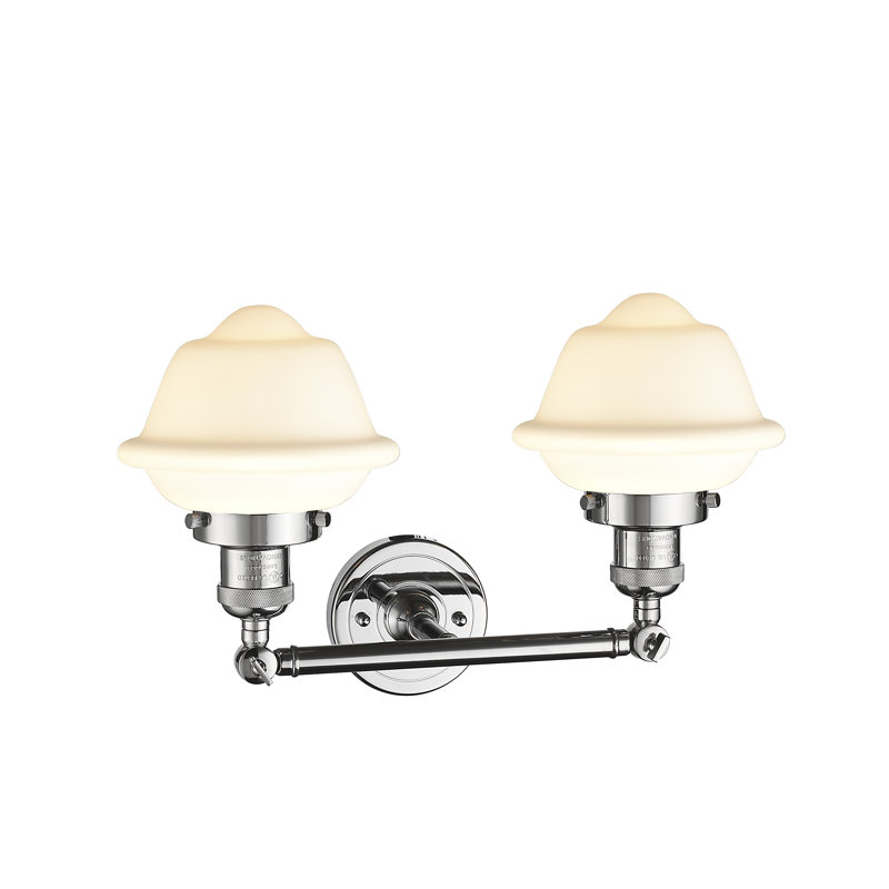 Gebhart 2 - Light Dimmable Vanity Light, Matte White Cased, 6 Watt Vinage LED Bulb, Polished Chrome