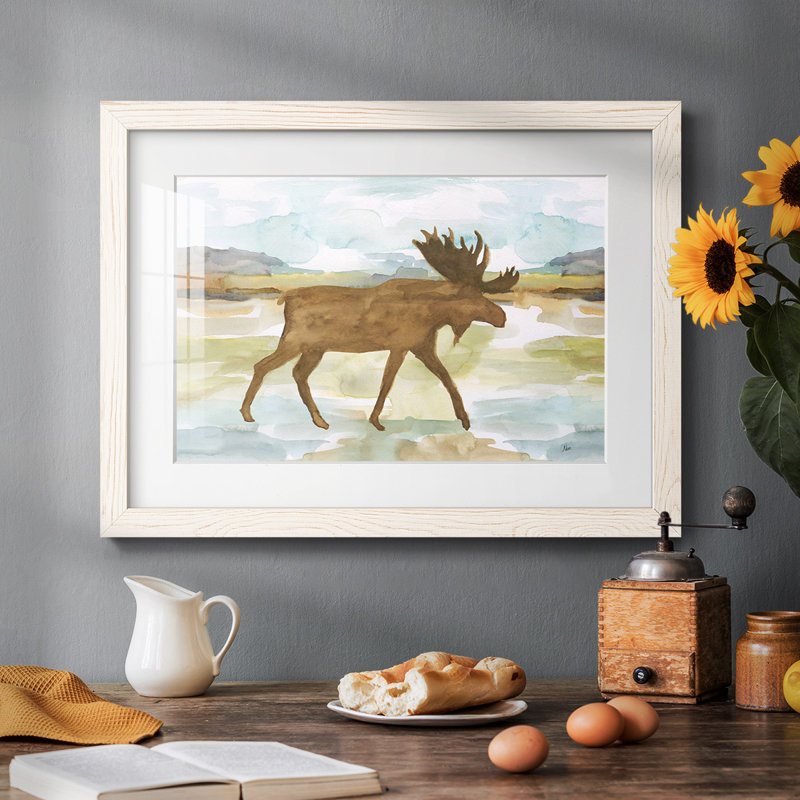 Mountain Moose - impression d'un cadre photo, Blanc, H 28 po x l 42 po x P 1,5 po