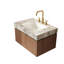 Comptoir en pierre frittée de 30 po avec lavabo en céramique, trois trous de robinet, feu, eau 18,44 po de largeur, 34,65 po de profondeur sous comptoir standard