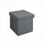 Ensemble de tables basses 35 po à grain de bois noir avec 4 tabourets de rangement - Solution de rangement de salon peu encombrante